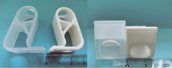 Figure 1. In partnership with the Portuguese company Indumel, the authors developed this new clamp to help mitigate the risks for infection during tracheal intubation, ventilator disconnections and extubation of patients with COVID-19.